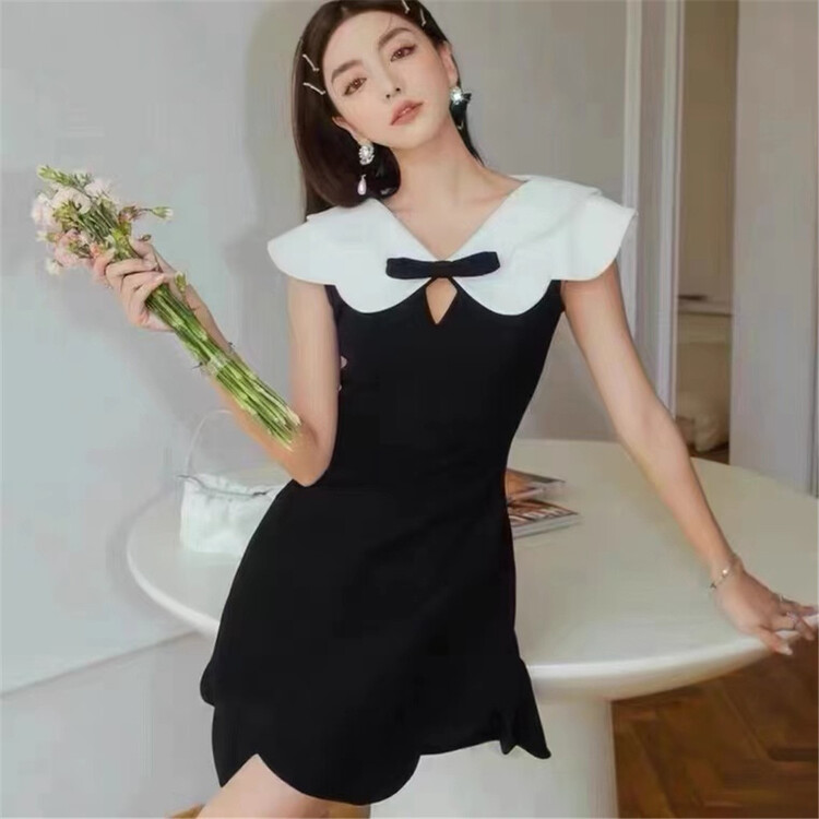 [yipinhan] French style color contrast collar dress 9926\pcz