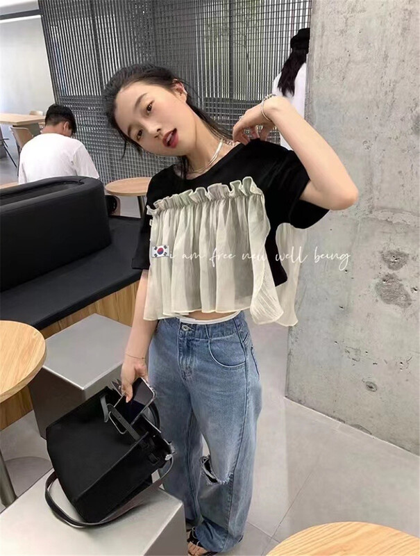 [free studio] Korean version lady short shirt 2396\hjy