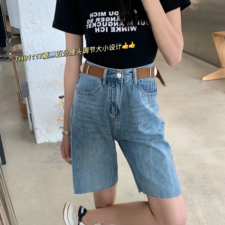 [T.H] Korean loose and versatile denim shorts 81117\lsw