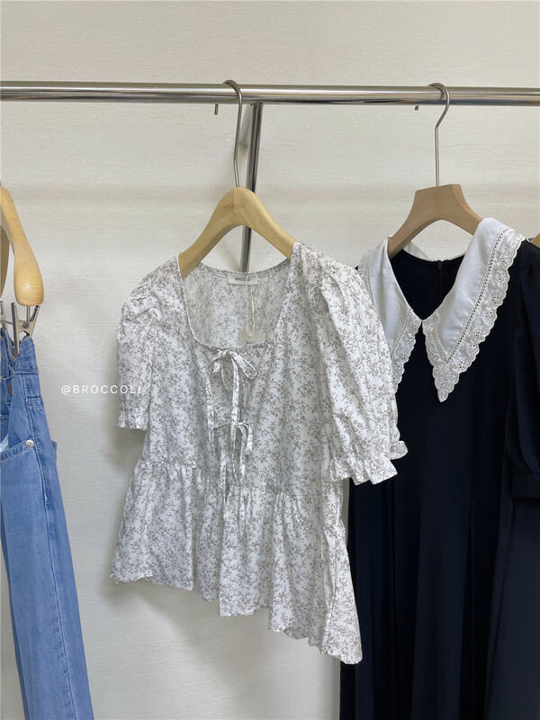 【 broccoli 】 Korean fresh broken flower short shirt ys1-8112\zjy