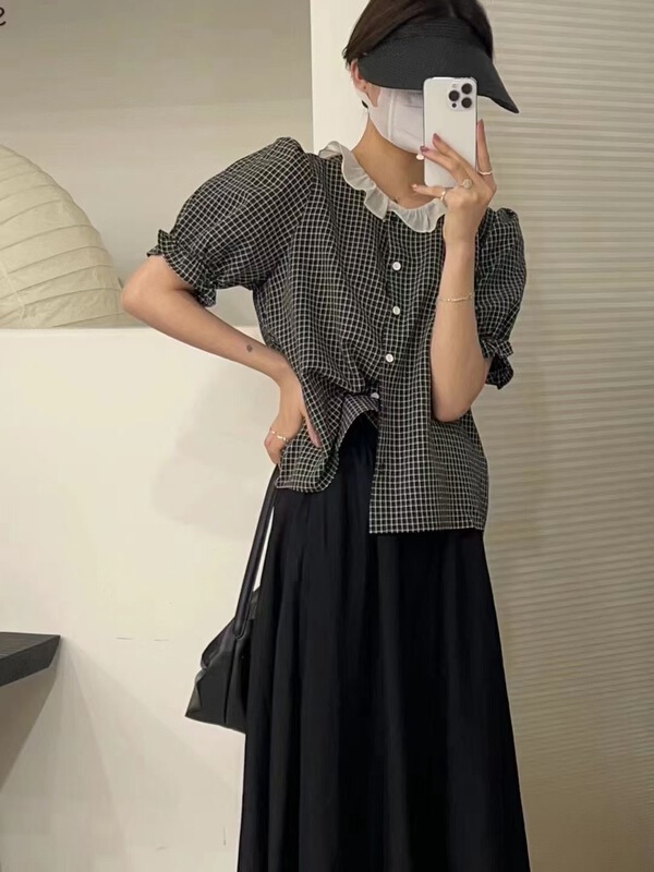 [m.zi studio] simple casual and versatile plaid shirt 5838\hbx