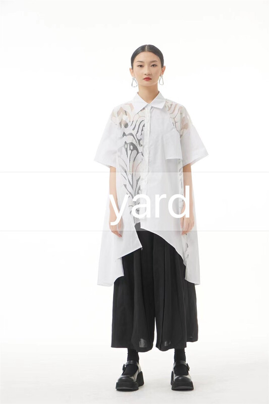 [cyard] patchwork lace irregular hem shirt 90216\l