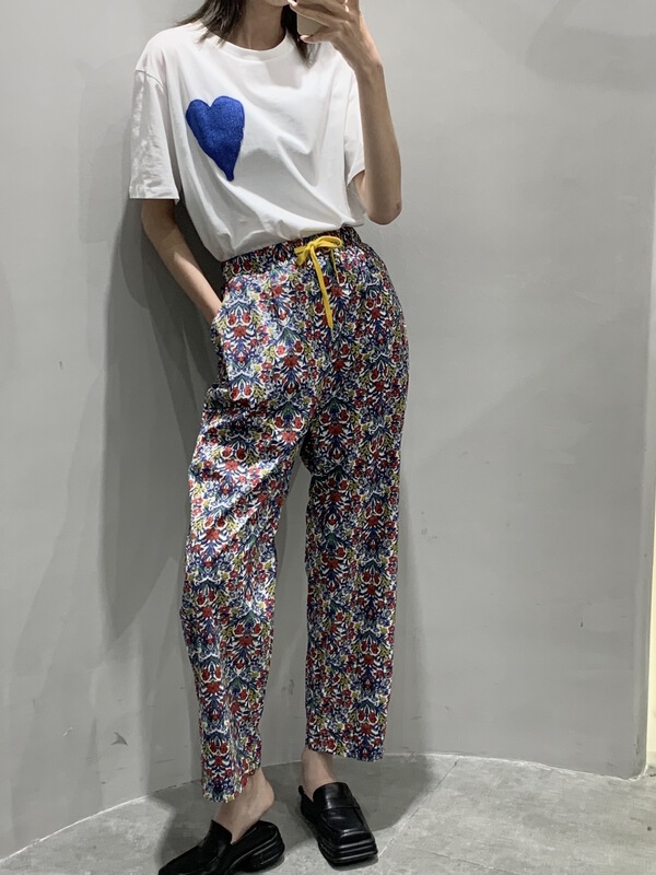 [yipinjia] elastic waist versatile minority printed casual pants 9060\wtt