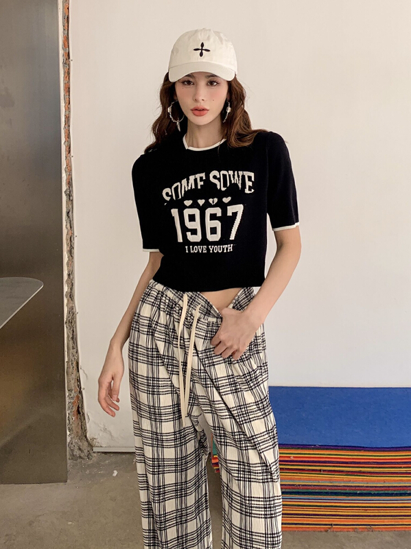 [f · P] American retro style sweet and spicy short sweater 88616\hbx