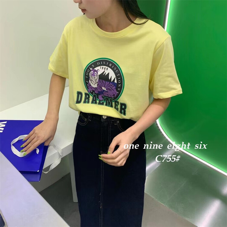 In early summer! [1986] Korean round neck tiger printed short sleeve T-shirt ys1-755\xyy