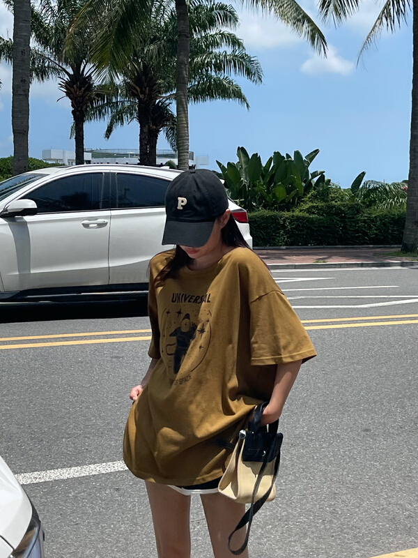 [misu misu] creative street style casual loose large short sleeve T-shirt 6631\ll