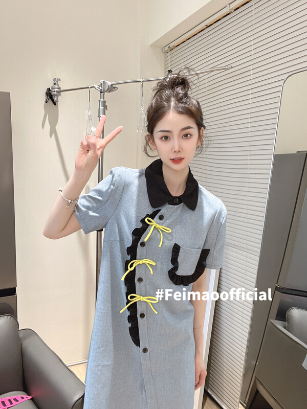[Feimao (Yimao)] fashion color matching small design dress ym-7781\lsl