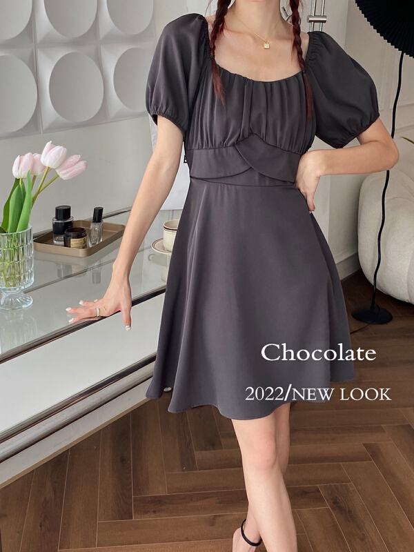 [chocolate] Korean loose waist dress 28115\ll