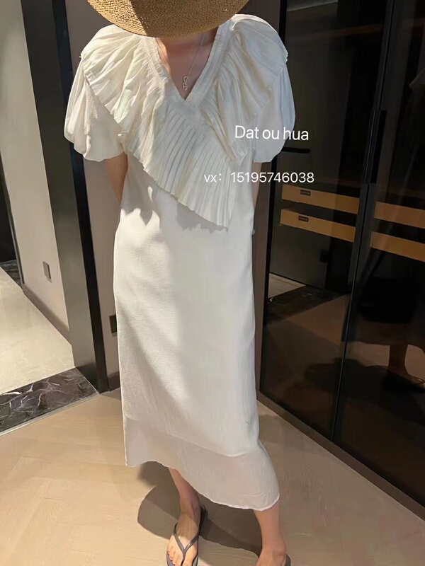 [TZM] heavy industry folding elegant dress (with waist rope) 9505\lsw