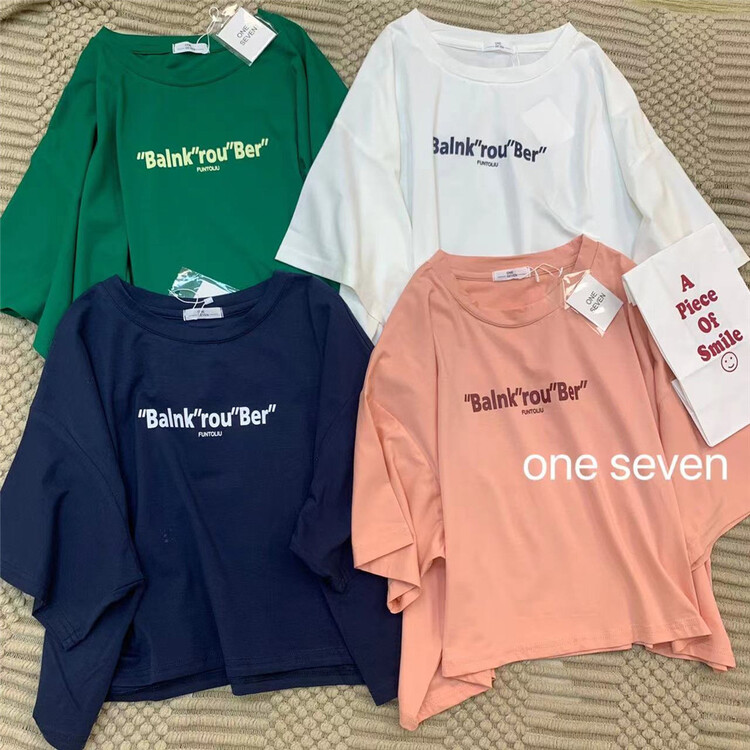 [one seven] loose letter short sleeve T-shirt 5129\xyy