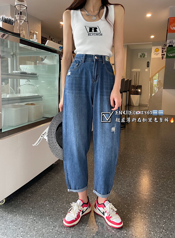 [en Xi'er] Korean casual Harun versatile jeans ea2360\l