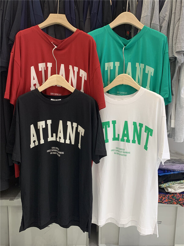[sanbara] lettered lazy short sleeve T-shirt 9585\lsw