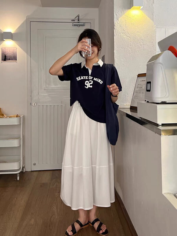 [Ming] slim, high waist, casual and versatile skirt 507\lsw