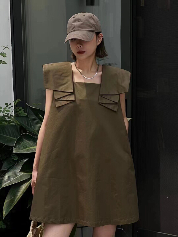 [keen k] design sense shoulder fold dress l79\wtt
