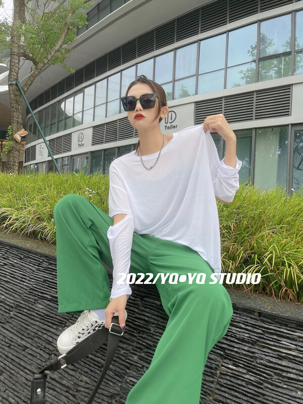 Original price 42.86! [yyq] hollow out clean comfortable long sleeve T-shirt ys1-1053\l