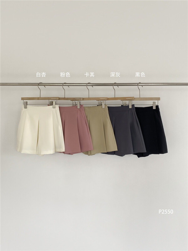 [simnice] solid color pleated casual shorts p2550\zxx