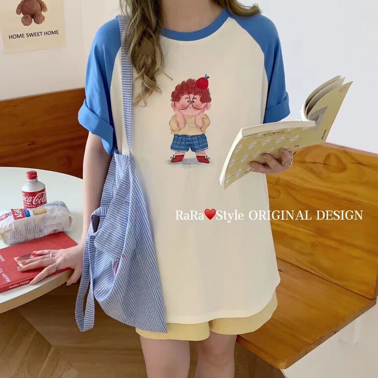[rara] cartoon fashion Korean Short Sleeve T-shirt 79156-9\lsl