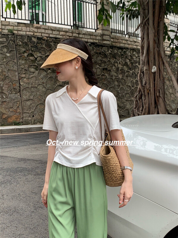 [OCT] Korean polo collar short sleeve T-shirt 8206\hjy