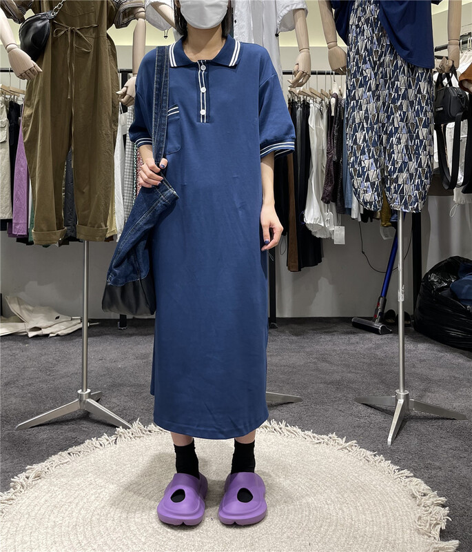 [original by hnhl] leisure simple color matching comfortable dress 0029\l