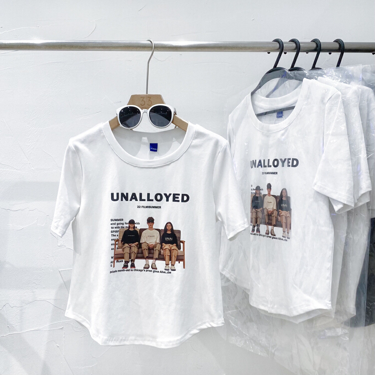 [ycnana] Korean casual printed lettered short sleeve T-shirt 98206\lsw