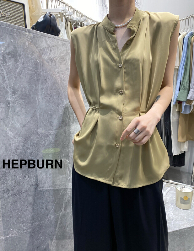 [Hepburn] simple and versatile lace up shirt 3722\l