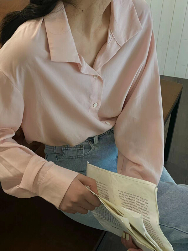 Original price 66.55! [note] Korean design fashion Tencel shirt 22029\hbx