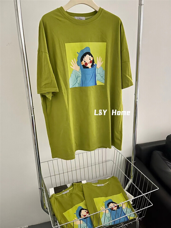 [new time /l&y home] casual loose print short sleeve T-shirt 1191\xyy