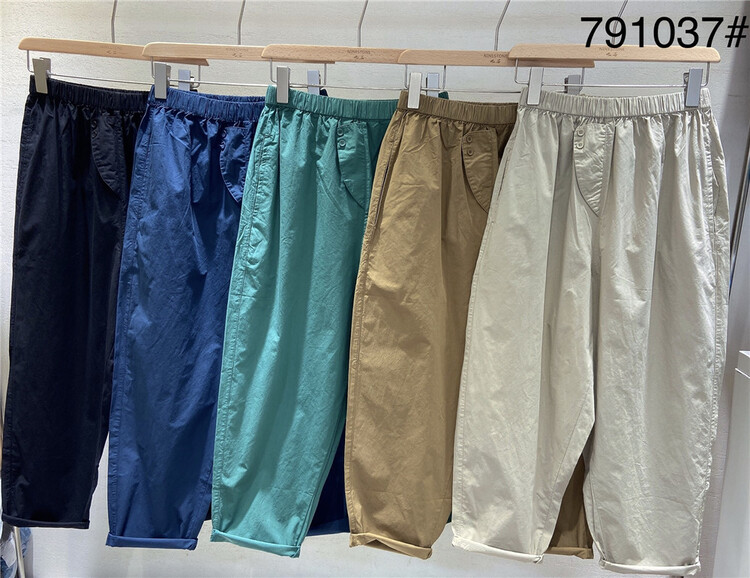 [ninestone nine stones] elastic waist clean comfortable casual pants 791037\l