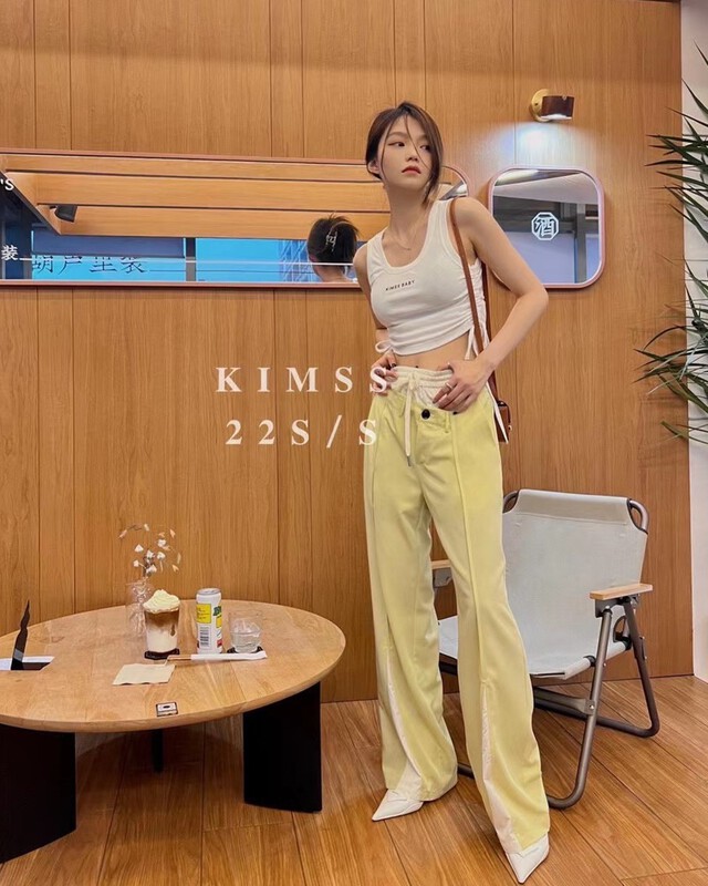 [m.zz] panel design retro casual pants 9183\lsw