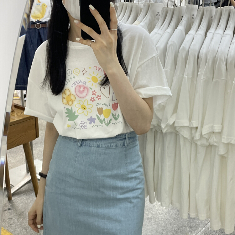 [Li Bai] versatile printed Casual Short Sleeve T-shirt 2835-2\ll