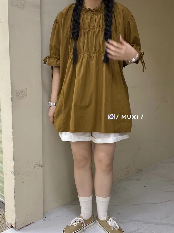 [bathing] Japanese simple loose pullover shirt 1212\l