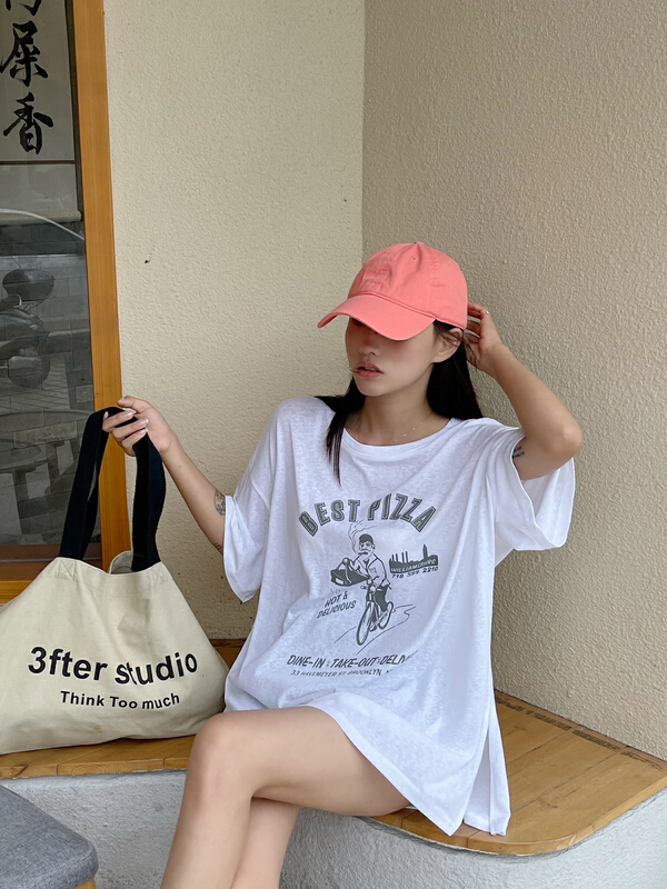 [misu misu] street style casual loose split short sleeve T-shirt 6627\ll