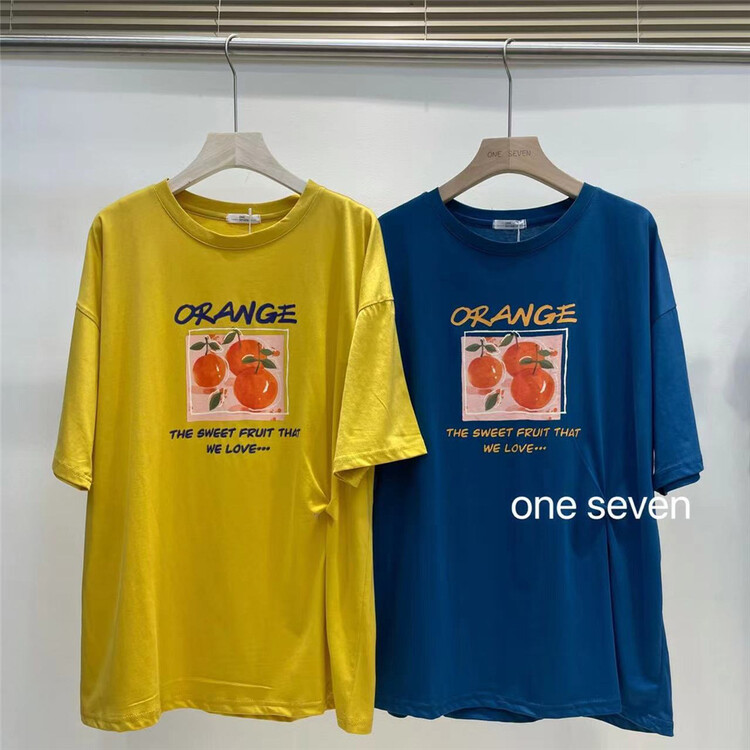 [one seven] fashion versatile loose print short sleeve T-shirt 5113\xyy