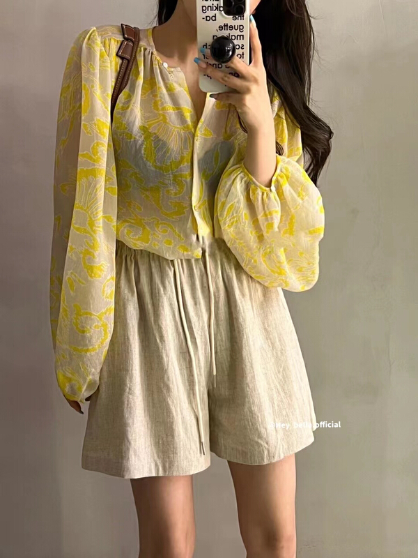 [hey Bella] round neck color blocking comfortable sunscreen shirt 3063\ll