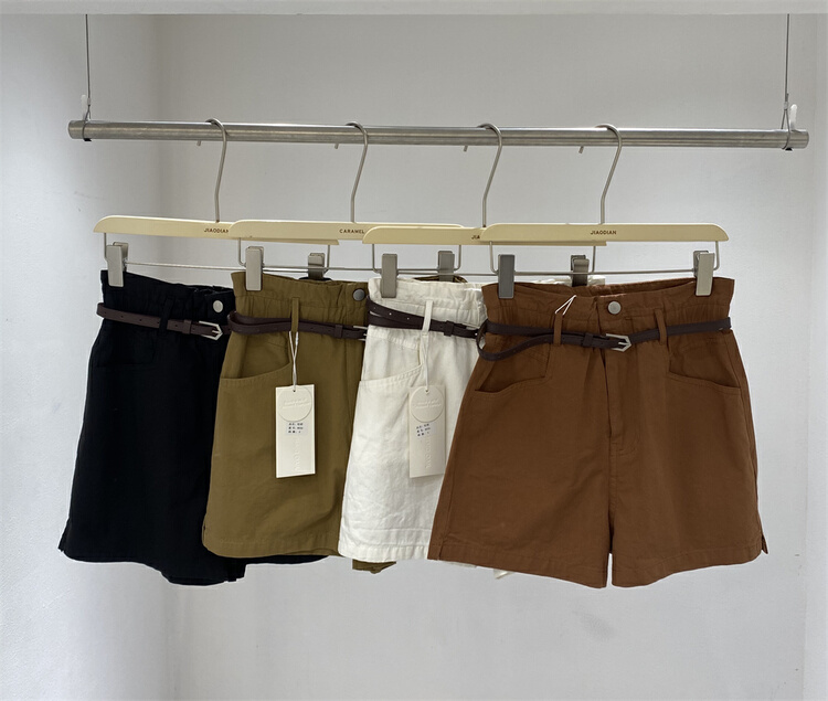 [Focus] simple and versatile slim casual shorts (with belt) 8036\hbx