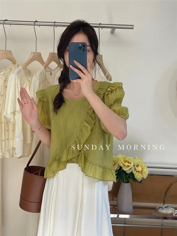 [Sunday morning] ladies' Ruffle shirt 6708\zjy