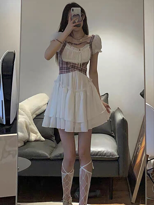 [Huaxi] bow tie pure style thin dress 9182\pcz