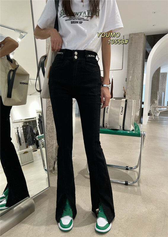 Summer new! [suxinlan] split Vintage skinny jeans 13556\lsl