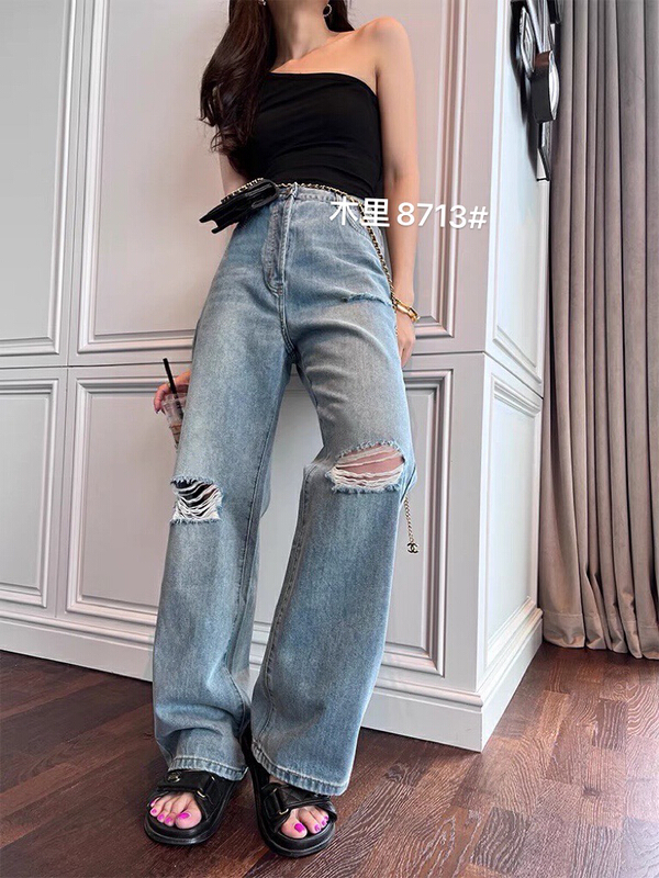 [jiajiatmmt Muli] baggy and versatile jeans with holes 8713\l