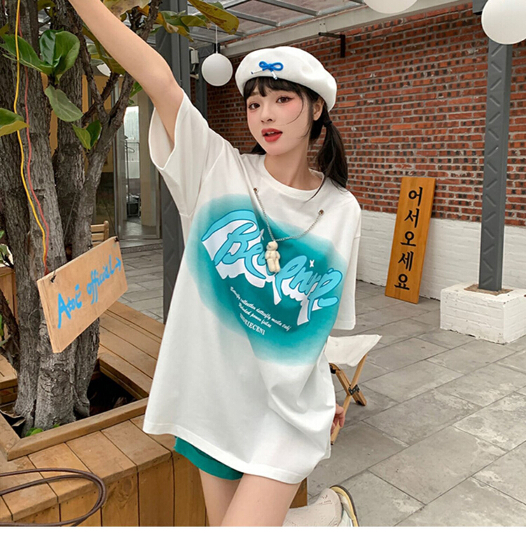 [j.2] bear chain loose short sleeve T-shirt 5581\lsw