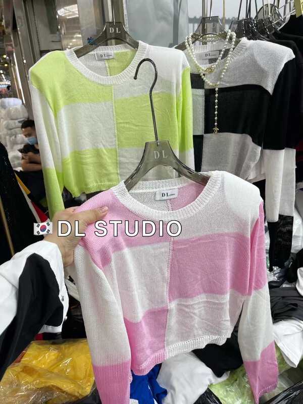 [DL] simple casual round neck contrast shoulder pad T-shirt 68021\wtt