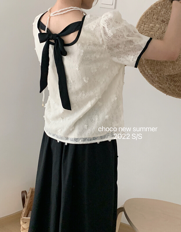 [choco] lady tie bow shirt 8355\hbx