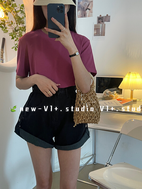 [vi+] fashion simple and versatile short sleeve T-shirt 6006\lsw