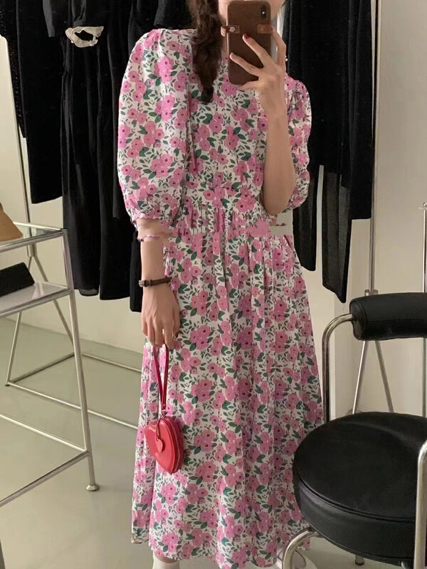[RS] rural retro floral loose long dress rs2116\y