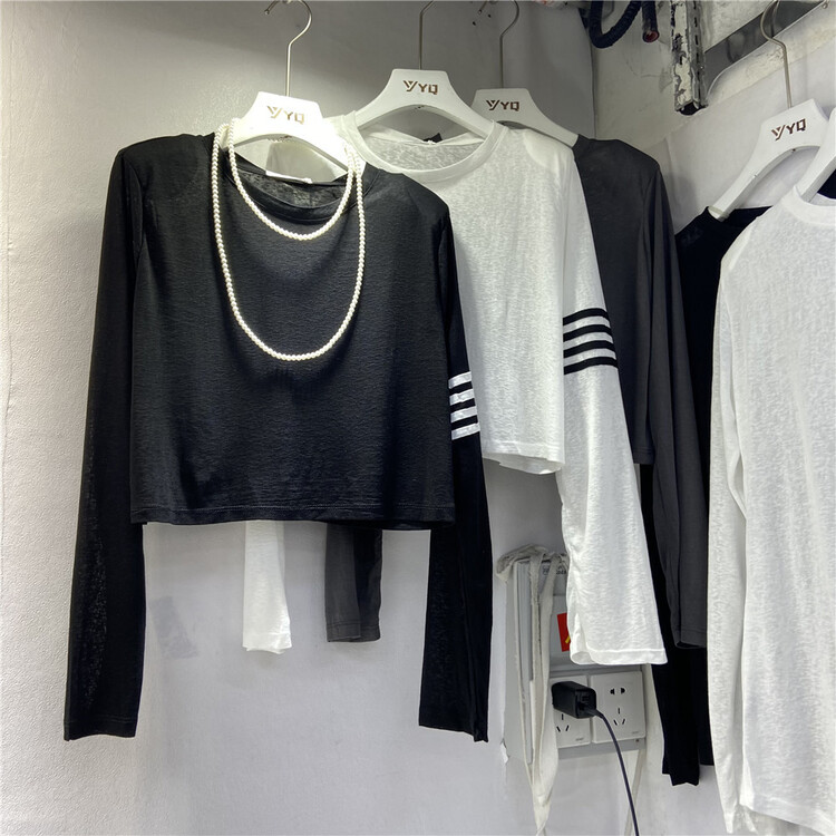 [yyq] Pullover comfortable round neck sunscreen shirt (only selling tops) 1076\l