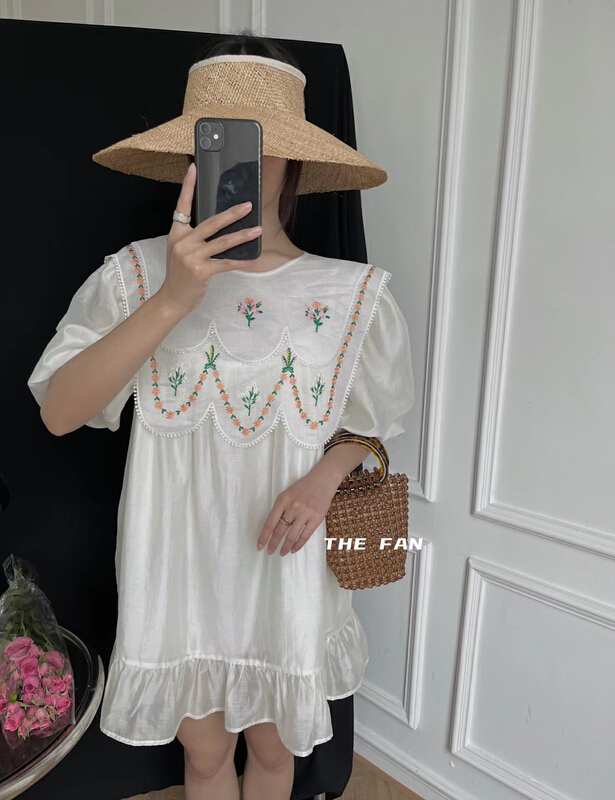 [the fan] Tiansi embroidered loose sweet dress 96730\pcz