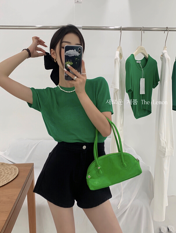 [lemon green tea] Korean version simple and versatile sweater 66-071\hjy