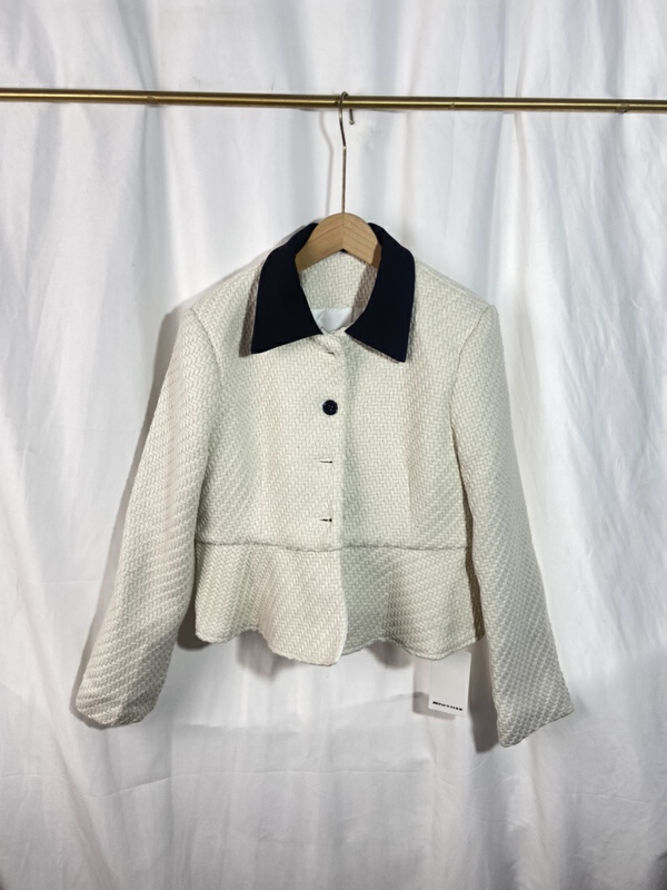 [Yi show shop] woven design retro color matching jacket 1395\cl