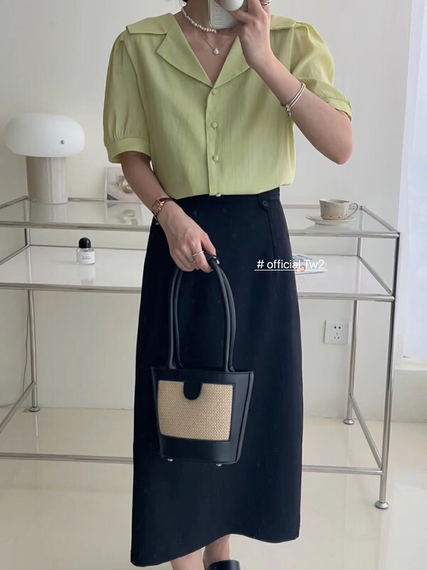 [TW2] Korean loose single breasted shirt 15285\hbx