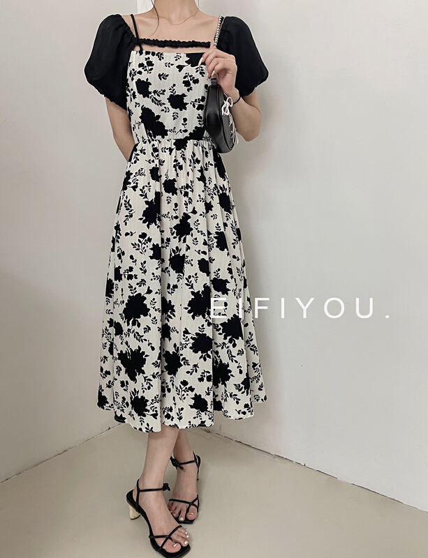 [EI fi you] ins wind flower two-piece dress 5086\lsl